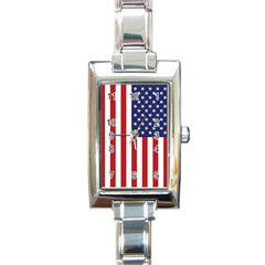 Us Flag Stars And Stripes Maga Rectangle Italian Charm Watch by snek