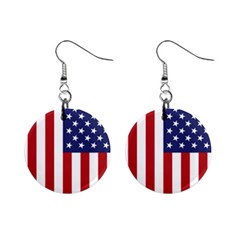 Us Flag Stars And Stripes Maga Mini Button Earrings by snek