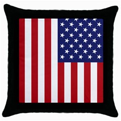 Us Flag Stars And Stripes Maga Throw Pillow Case (black) by snek