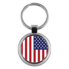 Us Flag Stars And Stripes Maga Key Chains (round)  by snek