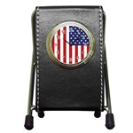 US Flag Stars and Stripes MAGA Pen Holder Desk Clock Front