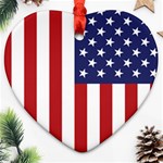 US Flag Stars and Stripes MAGA Heart Ornament (Two Sides) Front