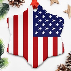 Us Flag Stars And Stripes Maga Snowflake Ornament (two Sides) by snek