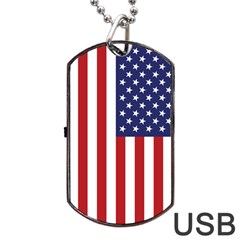 Us Flag Stars And Stripes Maga Dog Tag Usb Flash (two Sides) by snek