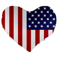 Us Flag Stars And Stripes Maga Large 19  Premium Heart Shape Cushions by snek