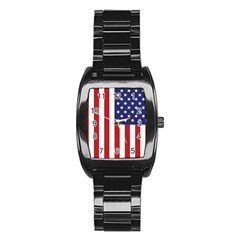 Us Flag Stars And Stripes Maga Stainless Steel Barrel Watch by snek