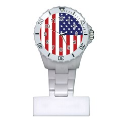 Us Flag Stars And Stripes Maga Plastic Nurses Watch by snek