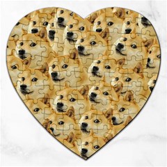 Doge meme Doggo Kekistan Funny Pattern Jigsaw Puzzle (Heart)