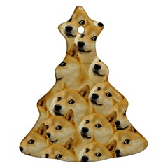 Doge meme Doggo Kekistan Funny Pattern Christmas Tree Ornament (Two Sides)