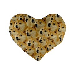 Doge meme Doggo Kekistan Funny Pattern Standard 16  Premium Flano Heart Shape Cushions