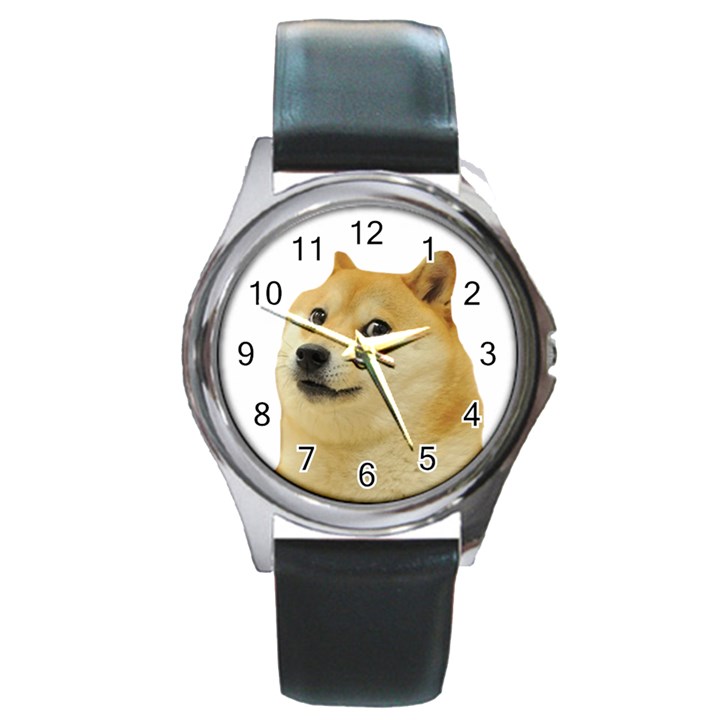 Doggo Doge Meme Round Metal Watch