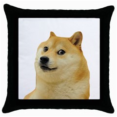 Doggo Doge Meme Throw Pillow Case (black) by snek