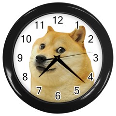 Doggo Doge Meme Wall Clock (black) by snek