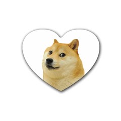 Doggo Doge Meme Rubber Heart Coaster (4 Pack) by snek