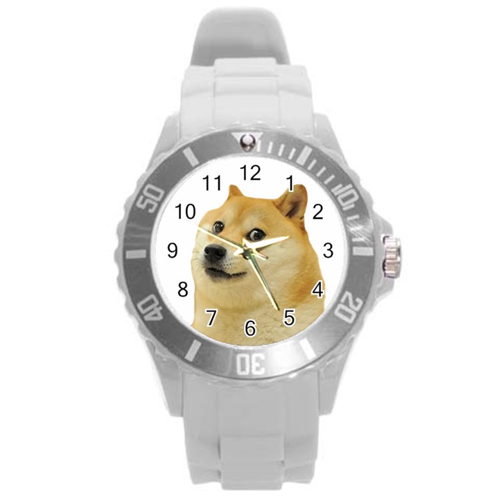 Doggo Doge Meme Round Plastic Sport Watch (L)