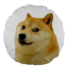 White Doge Meme Alone13k Cowcowshirt Black 15 10 10 100 Large 18  Premium Round Cushions by snek