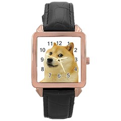 White Doge Meme Alone13k Cowcowshirt Black 15 10 10 100 Rose Gold Leather Watch  by snek