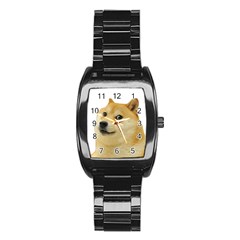 White Doge Meme Alone13k Cowcowshirt Black 15 10 10 100 Stainless Steel Barrel Watch by snek