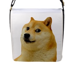 White Doge Meme Alone13k Cowcowshirt Black 15 10 10 100 Flap Closure Messenger Bag (l) by snek