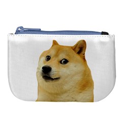 White Doge Meme Alone13k Cowcowshirt Black 15 10 10 100 Large Coin Purse by snek