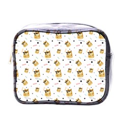 Doge Much Thug Wow Pattern Funny Kekistan Meme Dog White Mini Toiletries Bag (one Side) by snek