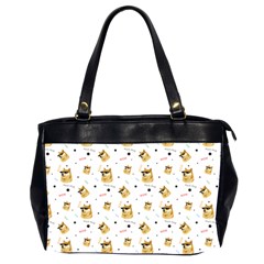 Doge Much Thug Wow Pattern Funny Kekistan Meme Dog White Oversize Office Handbag (2 Sides) by snek