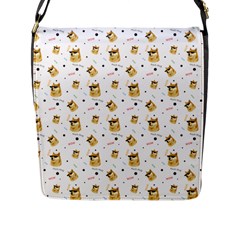 Doge Much Thug Wow Pattern Funny Kekistan Meme Dog White Flap Closure Messenger Bag (l) by snek