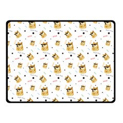 Doge Much Thug Wow Pattern Funny Kekistan Meme Dog White Double Sided Fleece Blanket (small)  by snek