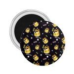 Doge Much Thug WOW Pattern Funny Kekistan Meme dog black background 2.25  Magnets Front