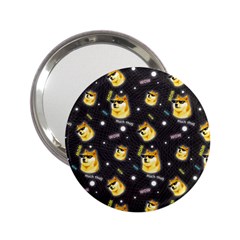 Doge Much Thug Wow Pattern Funny Kekistan Meme Dog Black Background 2 25  Handbag Mirrors by snek