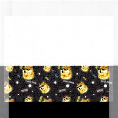 Doge Much Thug Wow Pattern Funny Kekistan Meme Dog Black Background Rectangular Jigsaw Puzzl by snek