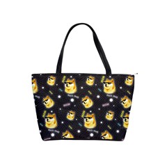 Doge Much Thug Wow Pattern Funny Kekistan Meme Dog Black Background Classic Shoulder Handbag by snek