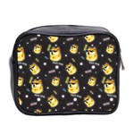 Doge Much Thug WOW Pattern Funny Kekistan Meme dog black background Mini Toiletries Bag (Two Sides) Back