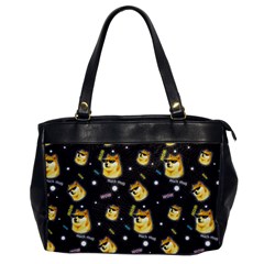 Doge Much Thug Wow Pattern Funny Kekistan Meme Dog Black Background Oversize Office Handbag by snek