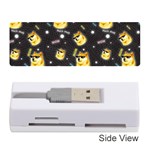 Doge Much Thug WOW Pattern Funny Kekistan Meme dog black background Memory Card Reader (Stick) Front