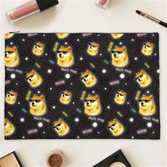 Doge Much Thug Wow Pattern Funny Kekistan Meme Dog Black Background Cosmetic Bag (xxl) by snek