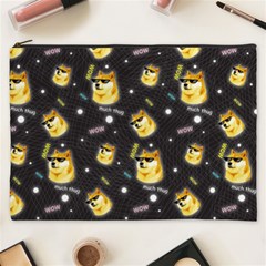 Doge Much Thug Wow Pattern Funny Kekistan Meme Dog Black Background Cosmetic Bag (xxxl) by snek