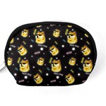 Doge Much Thug WOW Pattern Funny Kekistan Meme dog black background Accessory Pouch (Medium) Back