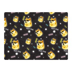 Doge Much Thug Wow Pattern Funny Kekistan Meme Dog Black Background Double Sided Flano Blanket (mini)  by snek