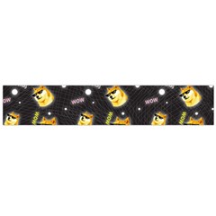 Doge Much Thug Wow Pattern Funny Kekistan Meme Dog Black Background Large Flano Scarf  by snek