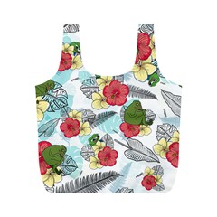 Apu Apustaja And Groyper Pepe The Frog Frens Hawaiian Shirt With Red Hibiscus On White Background From Kekistan Full Print Recycle Bag (m) by snek