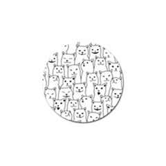 Funny Cat Pattern Organic Style Minimalist On White Background Golf Ball Marker by genx