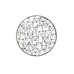 Funny Cat Pattern Organic Style Minimalist On White Background Hat Clip Ball Marker by genx