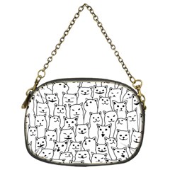 Funny Cat Pattern Organic Style Minimalist On White Background Chain Purse (one Side) by genx