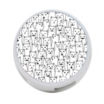 Funny Cat Pattern organic style minimalist on white background 4-Port USB Hub (One Side) Front