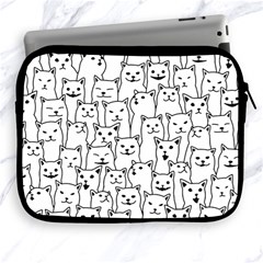 Funny Cat Pattern Organic Style Minimalist On White Background Apple Ipad 2/3/4 Zipper Cases by genx