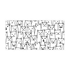 Funny Cat Pattern Organic Style Minimalist On White Background Yoga Headband by genx