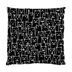 Funny Cat Pattern Organic Style Minimalist On Black Background Standard Cushion Case (two Sides) by genx