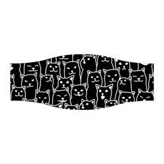 Funny Cat Pattern Organic Style Minimalist On Black Background Stretchable Headband by genx