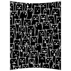 Funny Cat Pattern Organic Style Minimalist On Black Background Back Support Cushion by genx